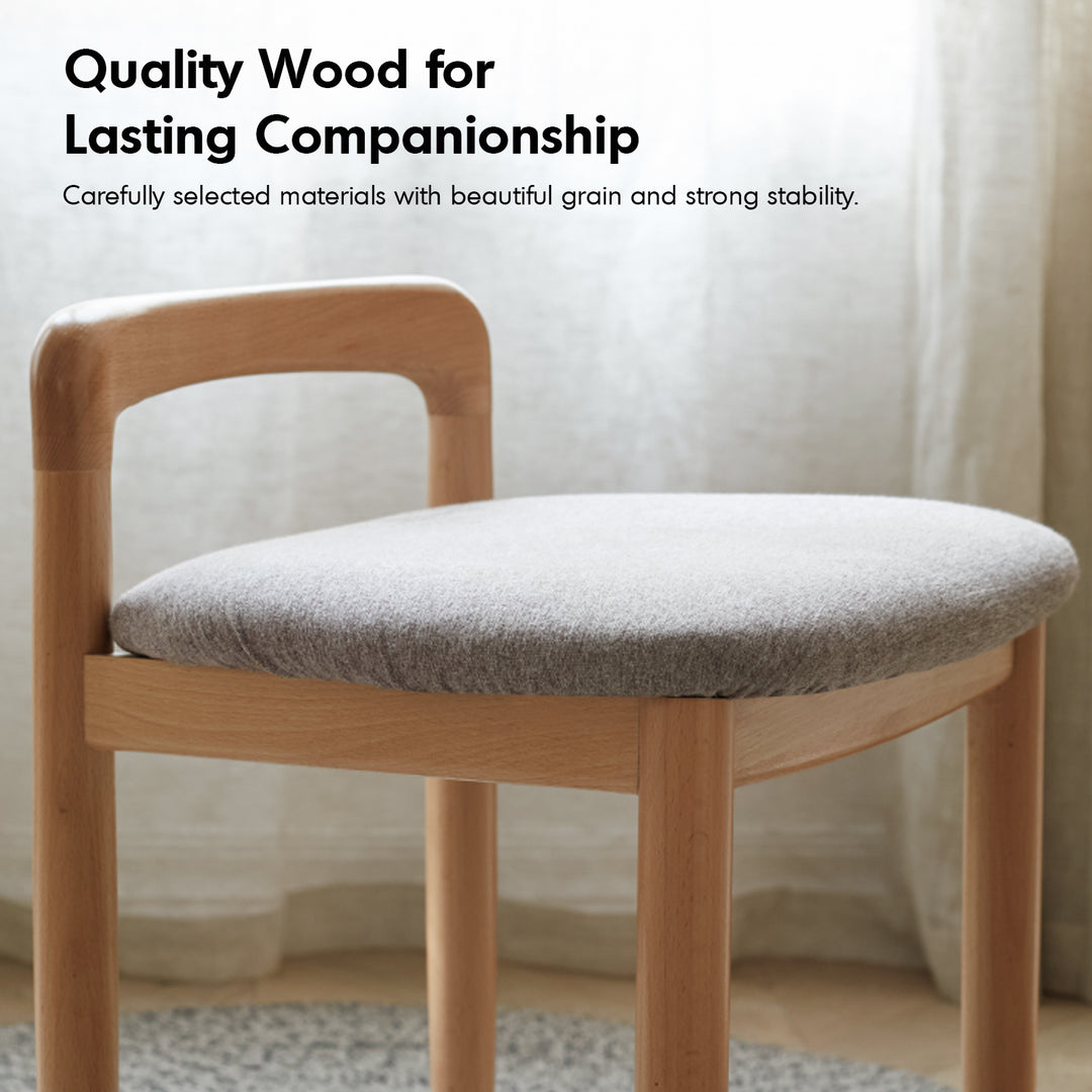 Scandinavian oak wood mixed weave fabric dressing chair loop environmental situation.