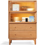 Scandinavian Oak Wood Moru Glass Chest Of Drawers Cabinet GLOW