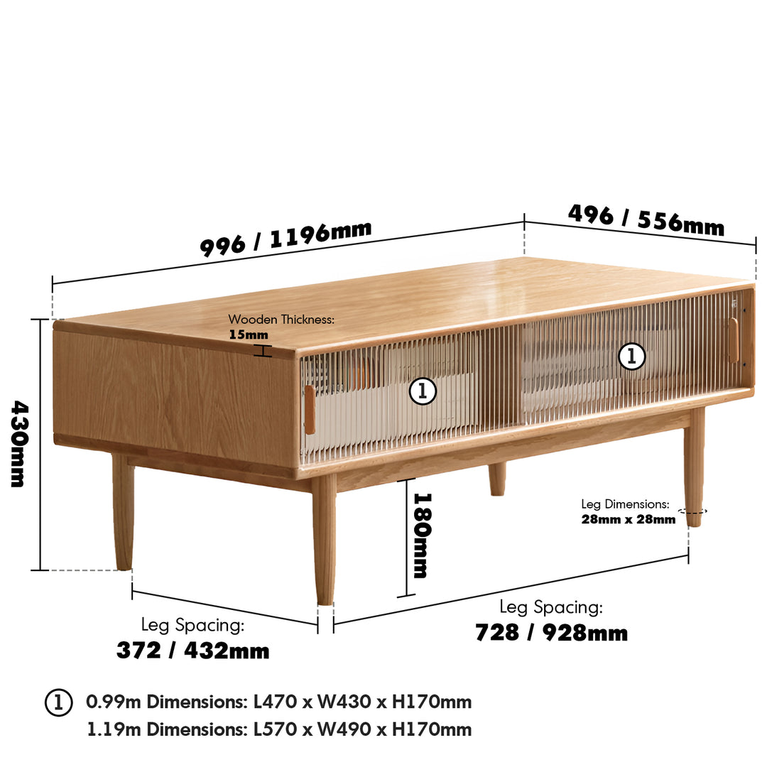 Scandinavian oak wood moru glass coffee table vista size charts.