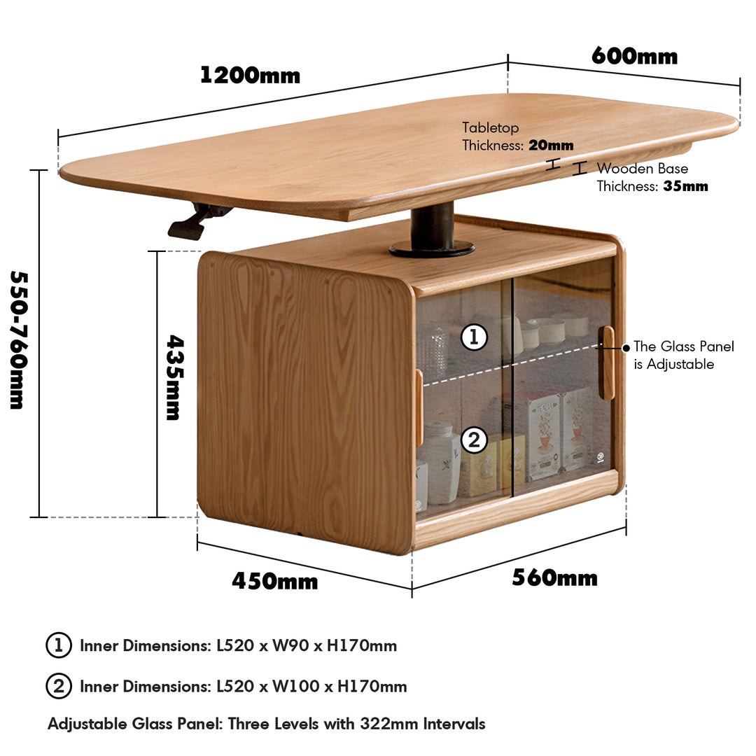 Scandinavian oak wood moru glass height adjustable coffee table lift size charts.