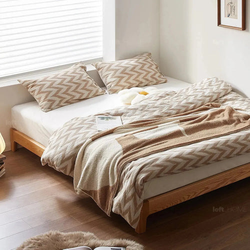 Scandinavian Oak Wood Platform Bed ETUDE Good to Know Preview-1