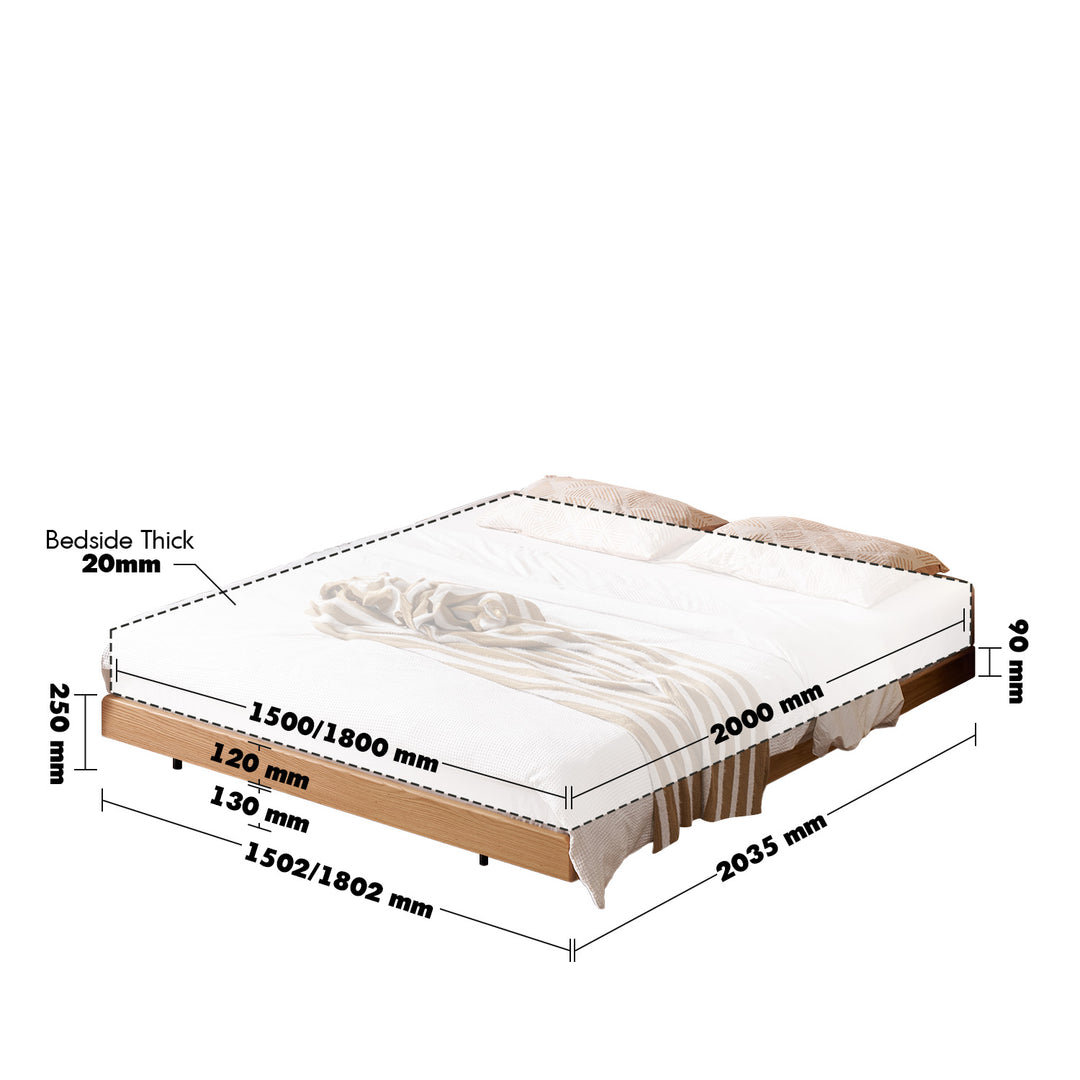 Scandinavian oak wood platform bed nora size charts.