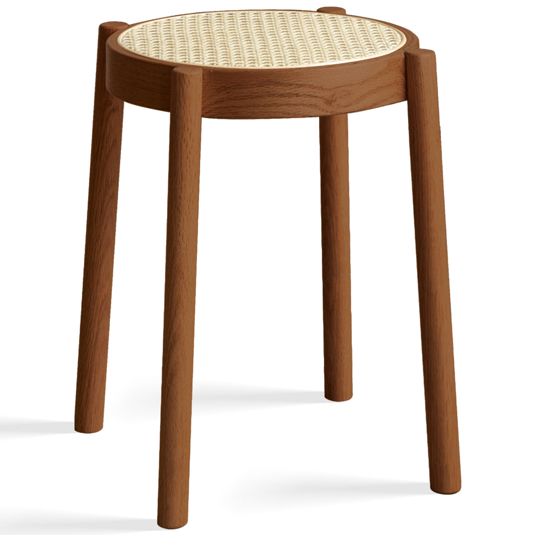 Scandinavian oak wood rattan dining stool tova detail 2.