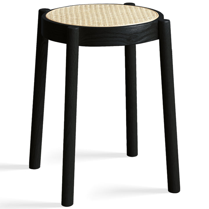 Scandinavian oak wood rattan dining stool tova detail 3.