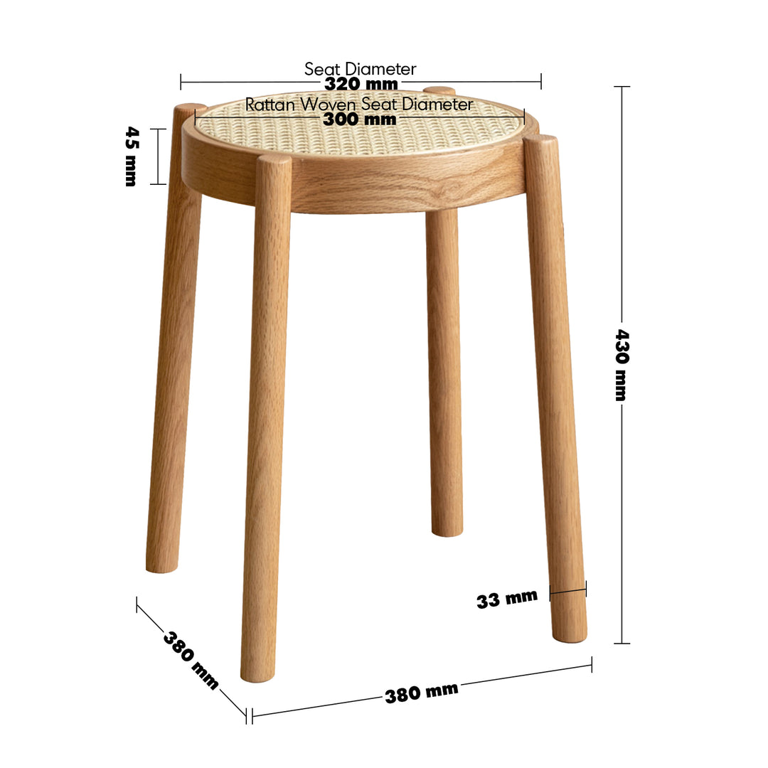 Scandinavian oak wood rattan dining stool tova size charts.