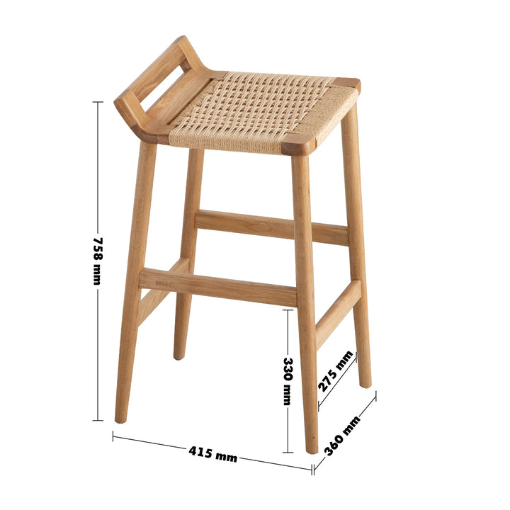 Scandinavian oak wood rope woven oak bar chair ora size charts.