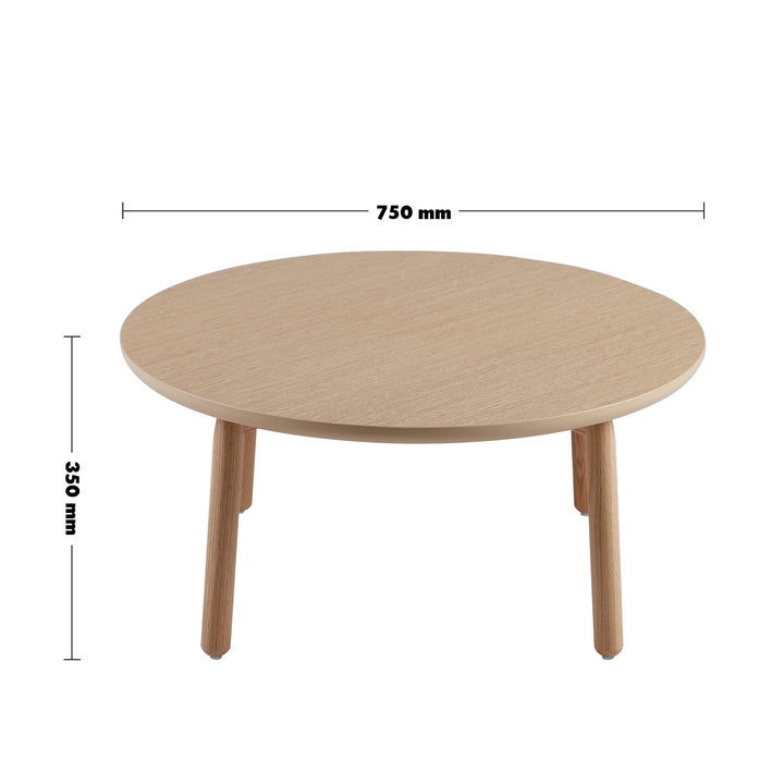 Scandinavian oak wood round coffee table may size charts.