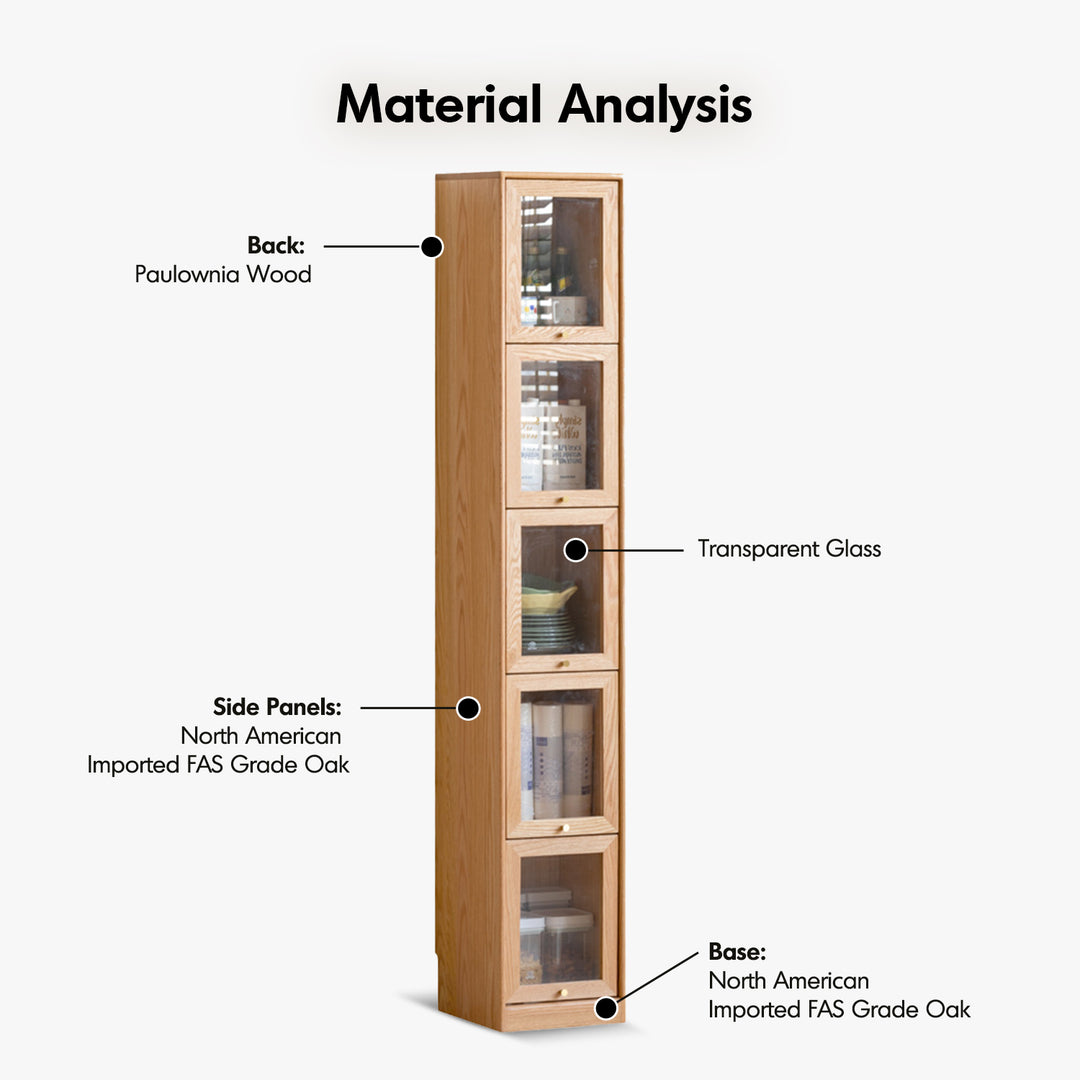 Scandinavian oak wood side cabinet slimcab detail 3.