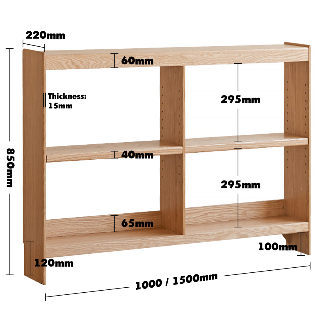 Scandinavian oak wood side shelf bookshelf niva size charts.