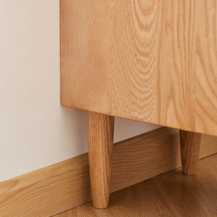 Scandinavian oak wood side table cubo environmental situation.