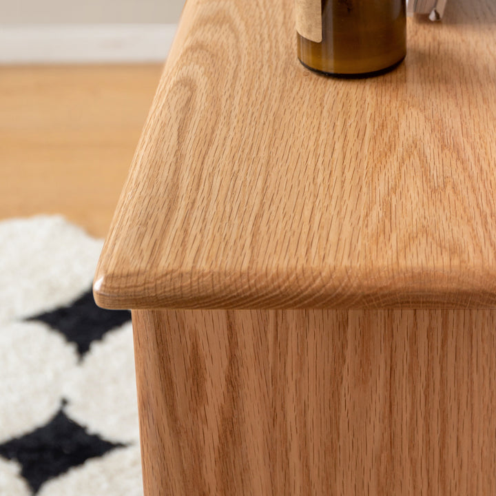 Scandinavian oak wood side table fina detail 2.