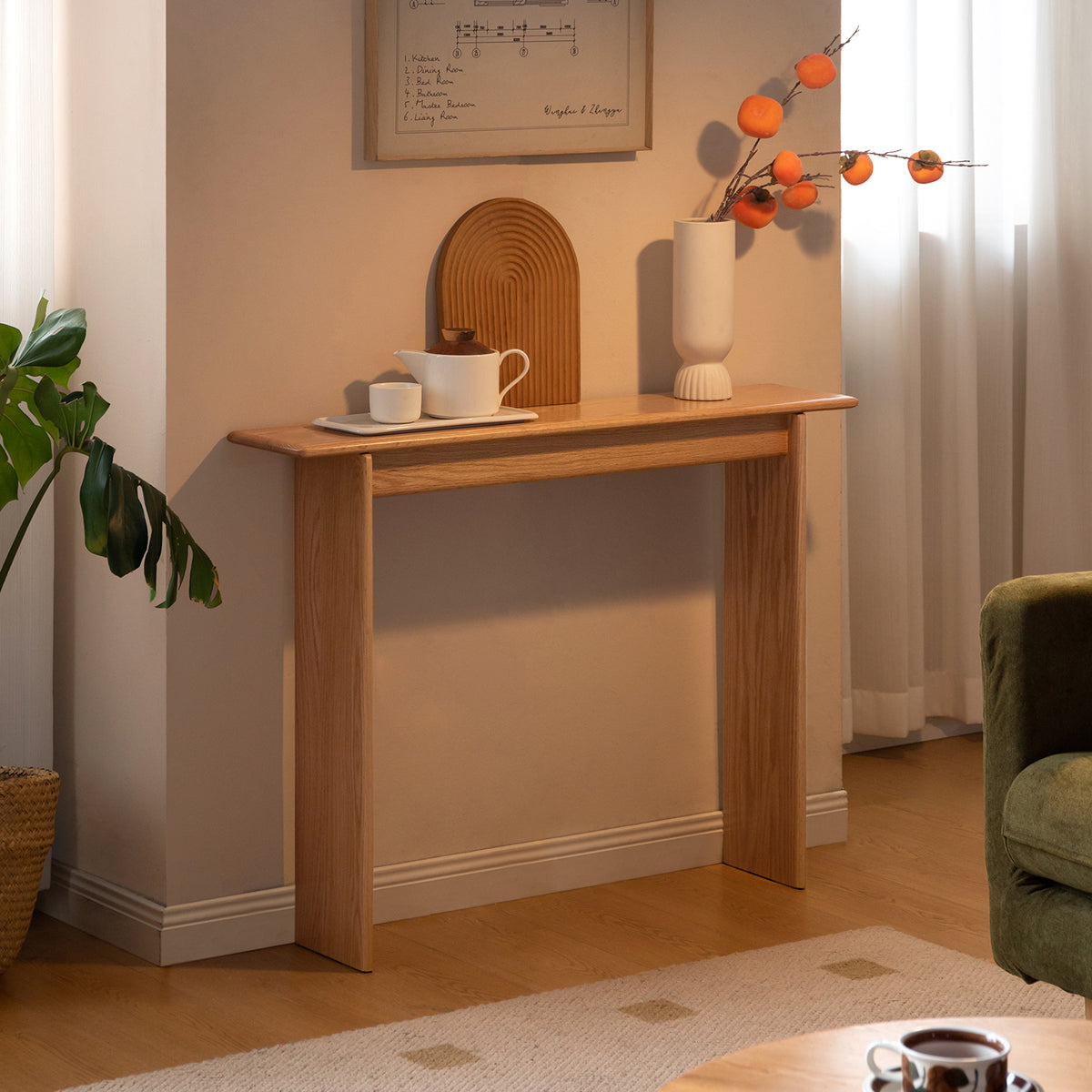Scandinavian Oak Wood Side Table FINA Good to Know - 1
