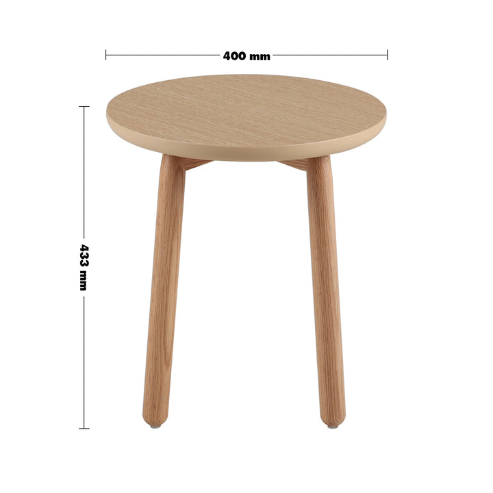 Scandinavian oak wood side table may size charts.