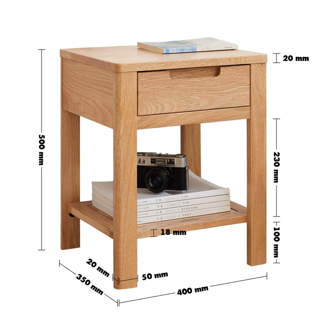 Scandinavian oak wood side table noma size charts.