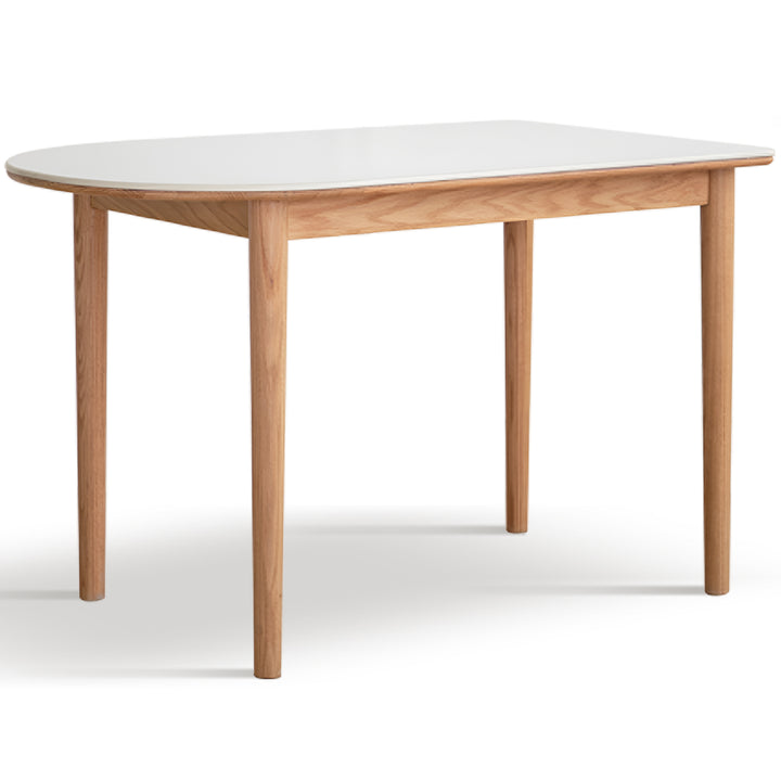 Scandinavian Oak Wood Sintered Stone Half Oval Dining Table HALO