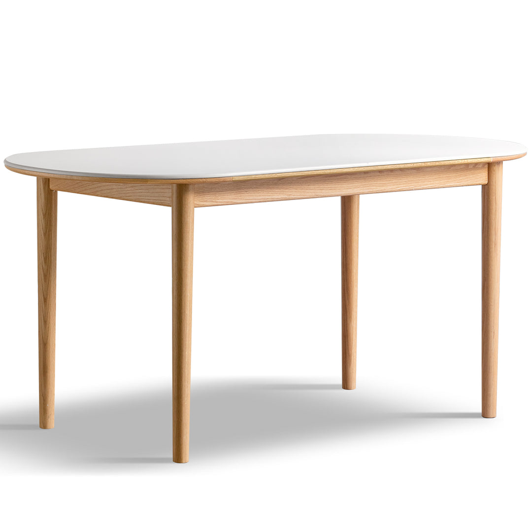 Scandinavian oak wood sintered stone oval dining table nova detail 4.