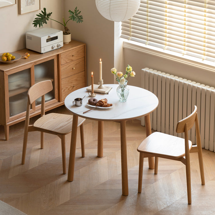 Scandinavian Oak Wood Sintered Stone Round Dining Table ORB Good to Know Preview-1