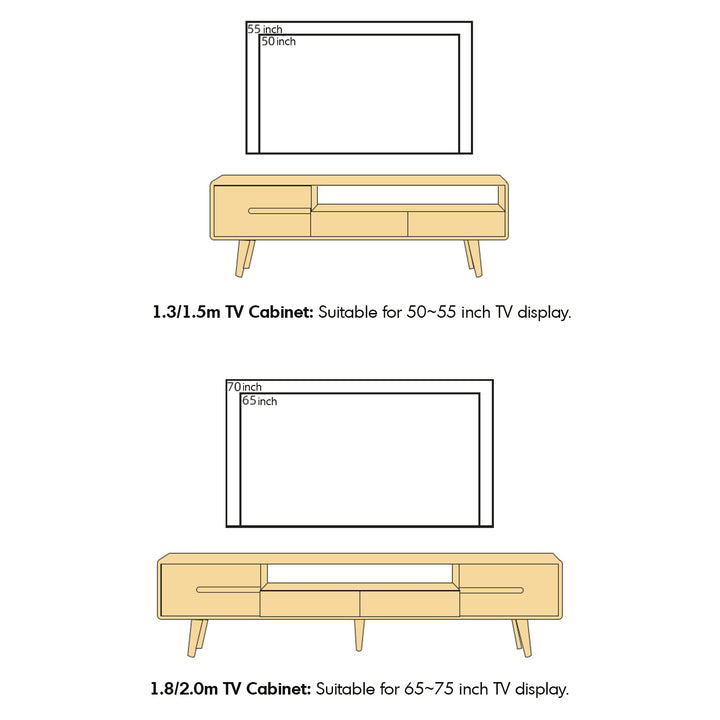 Scandinavian oak wood sliding door tv console linea conceptual design.