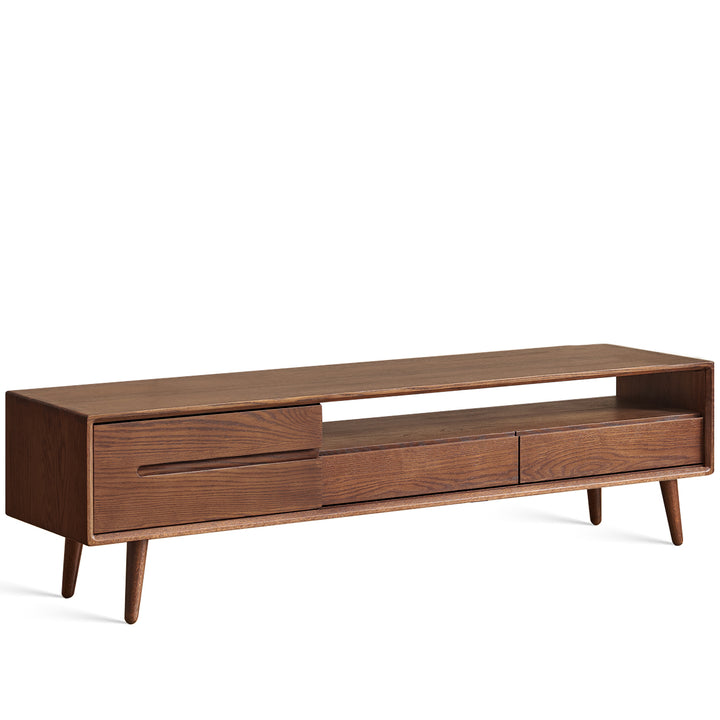 Scandinavian oak wood sliding door tv console linea detail 21.