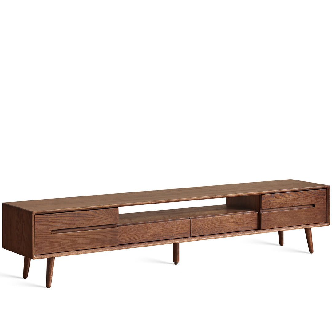 Scandinavian oak wood sliding door tv console linea detail 22.