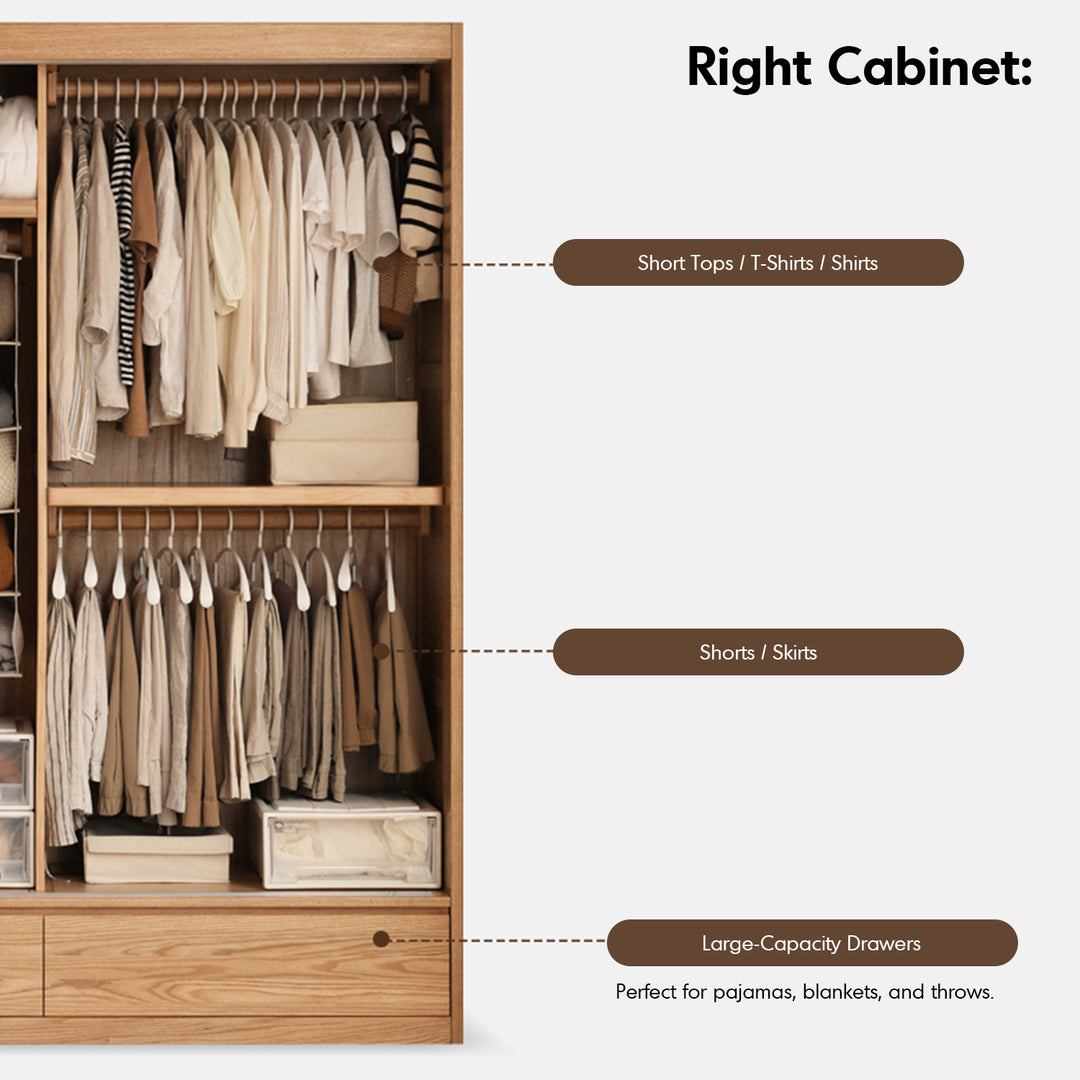 Scandinavian oak wood sliding door wardrobe align environmental situation.