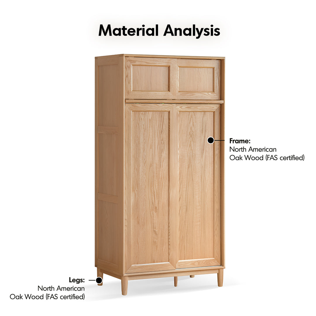 Scandinavian oak wood sliding door wardrobe edge detail 7.