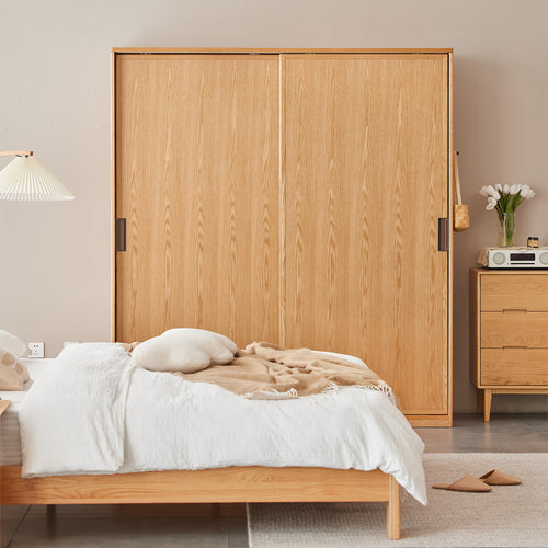 Scandinavian Oak Wood Sliding Door Wardrobe OAKLEY Good to Know Preview-1