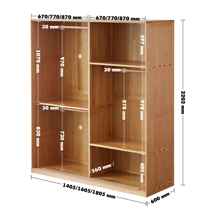 Scandinavian oak wood sliding door wardrobe oakley size charts.