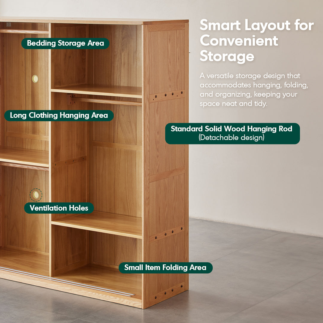 Scandinavian oak wood sliding door wardrobe oakley color swatches.