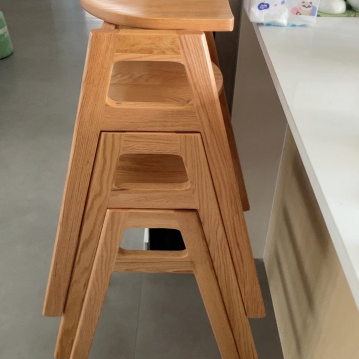 Scandinavian oak wood stackable bar stool stacko detail 3.