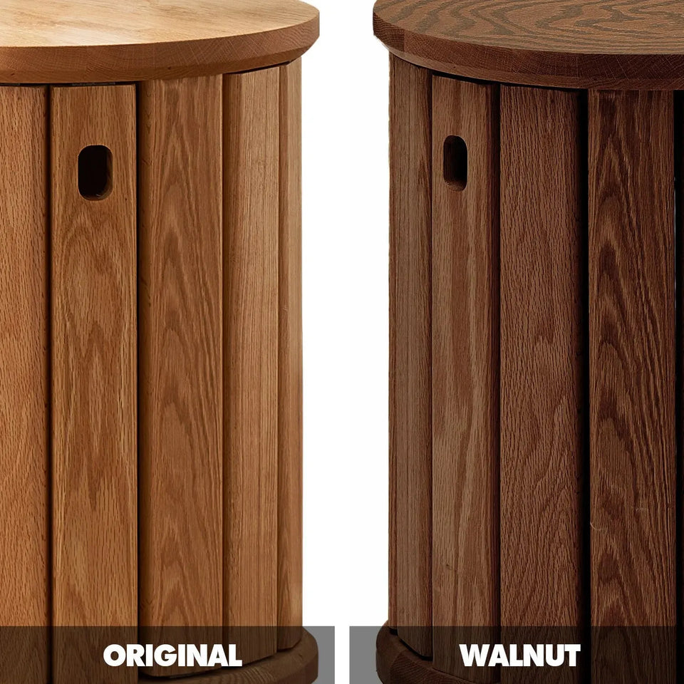 Scandinavian oak wood stackable stool harvest color swatches.