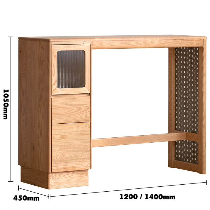 Scandinavian oak wood storage bar table barra size charts.