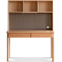 Scandinavian Oak Wood Study Table With Shelf LUMEO