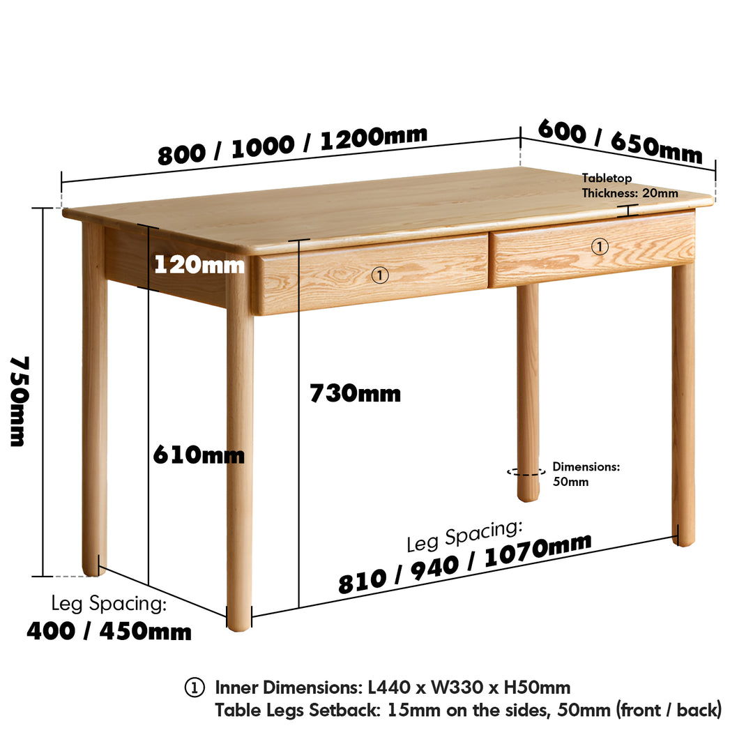 Scandinavian oak wood study table with shelf lumeo size charts.