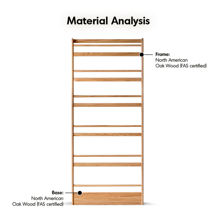 Scandinavian oak wood wall shelf bookshelf spire detail 10.