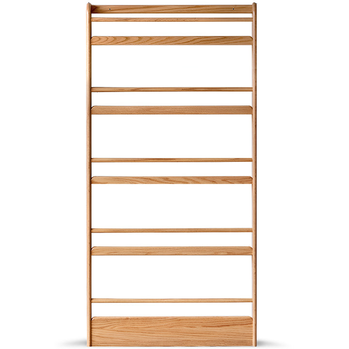 Scandinavian oak wood wall shelf bookshelf spire detail 11.