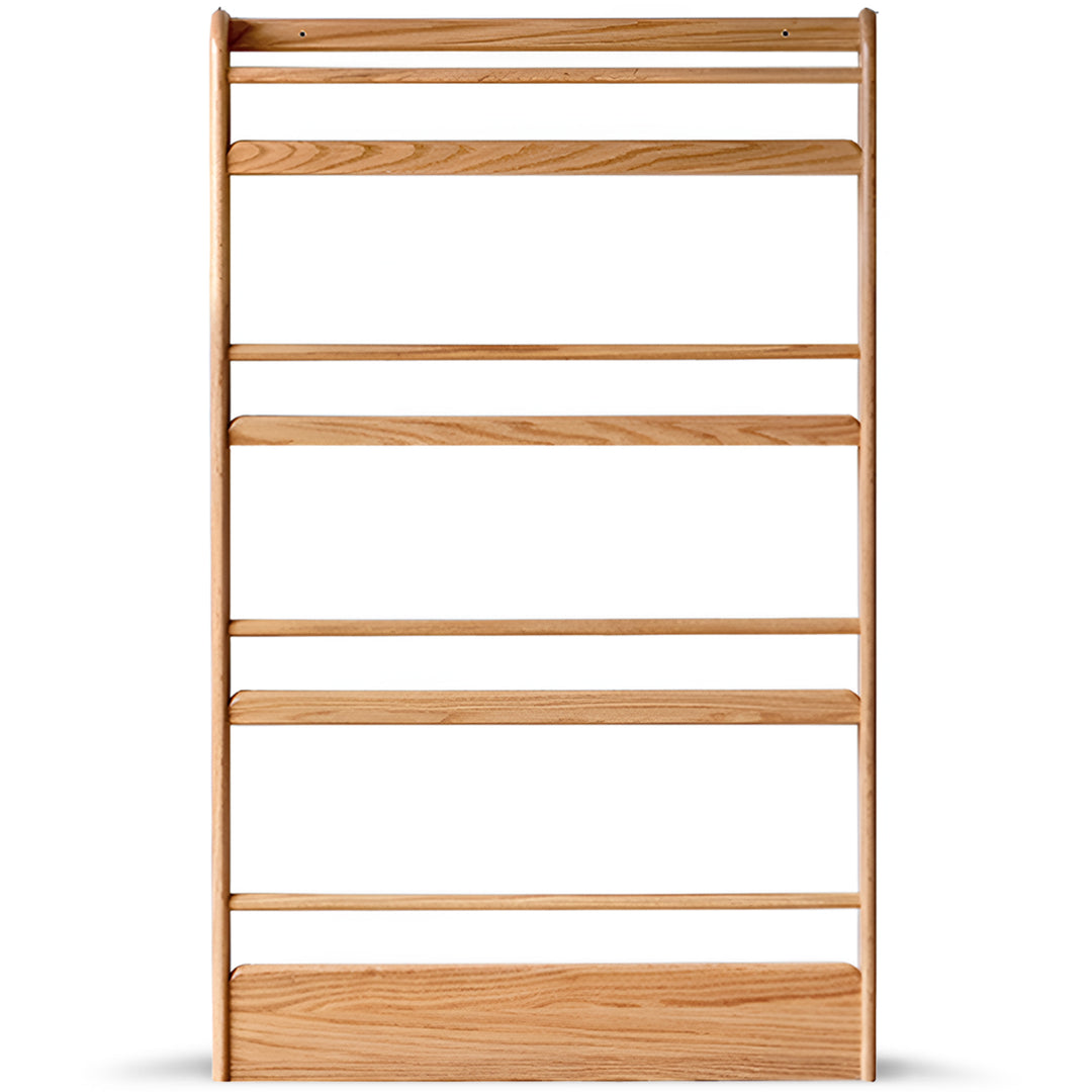 Scandinavian oak wood wall shelf bookshelf spire detail 13.