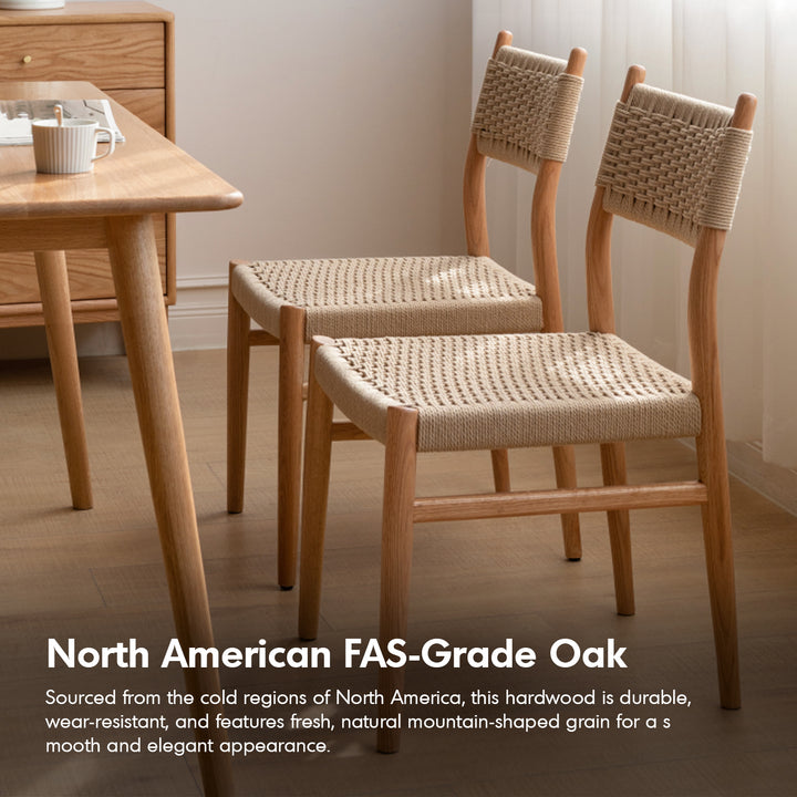 Scandinavian oak wood woven dining chair weave conceptual design.