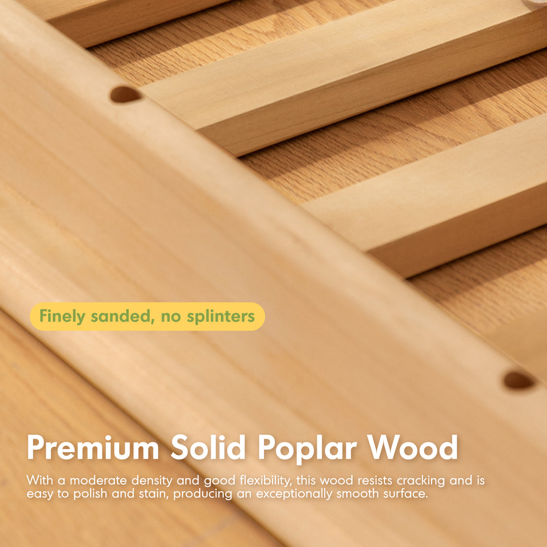 Scandinavian poplar wood extended splicing bed frame sela environmental situation.