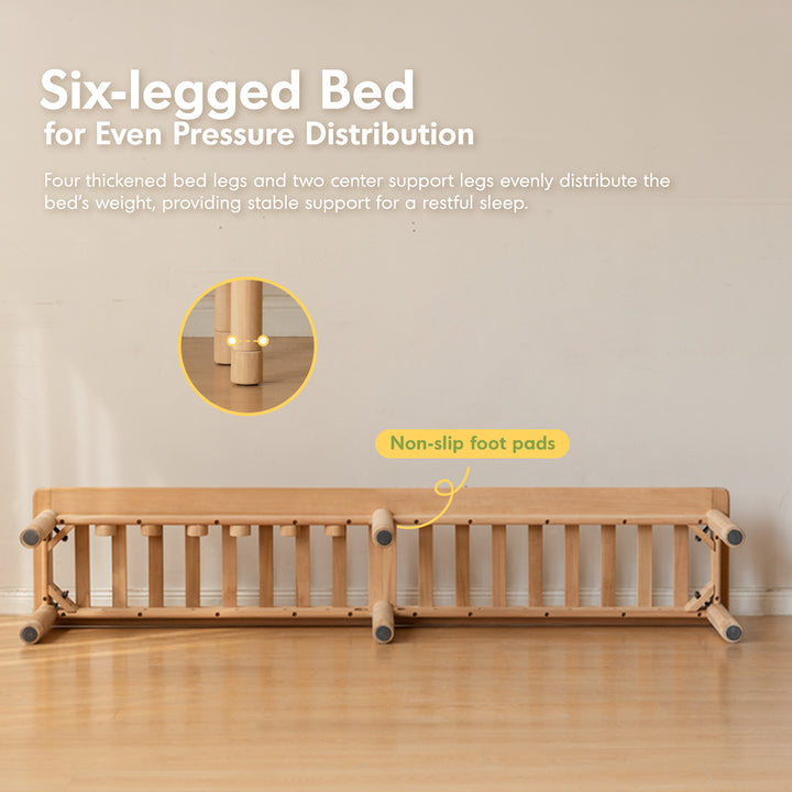 Scandinavian poplar wood extended splicing bed frame sela conceptual design.