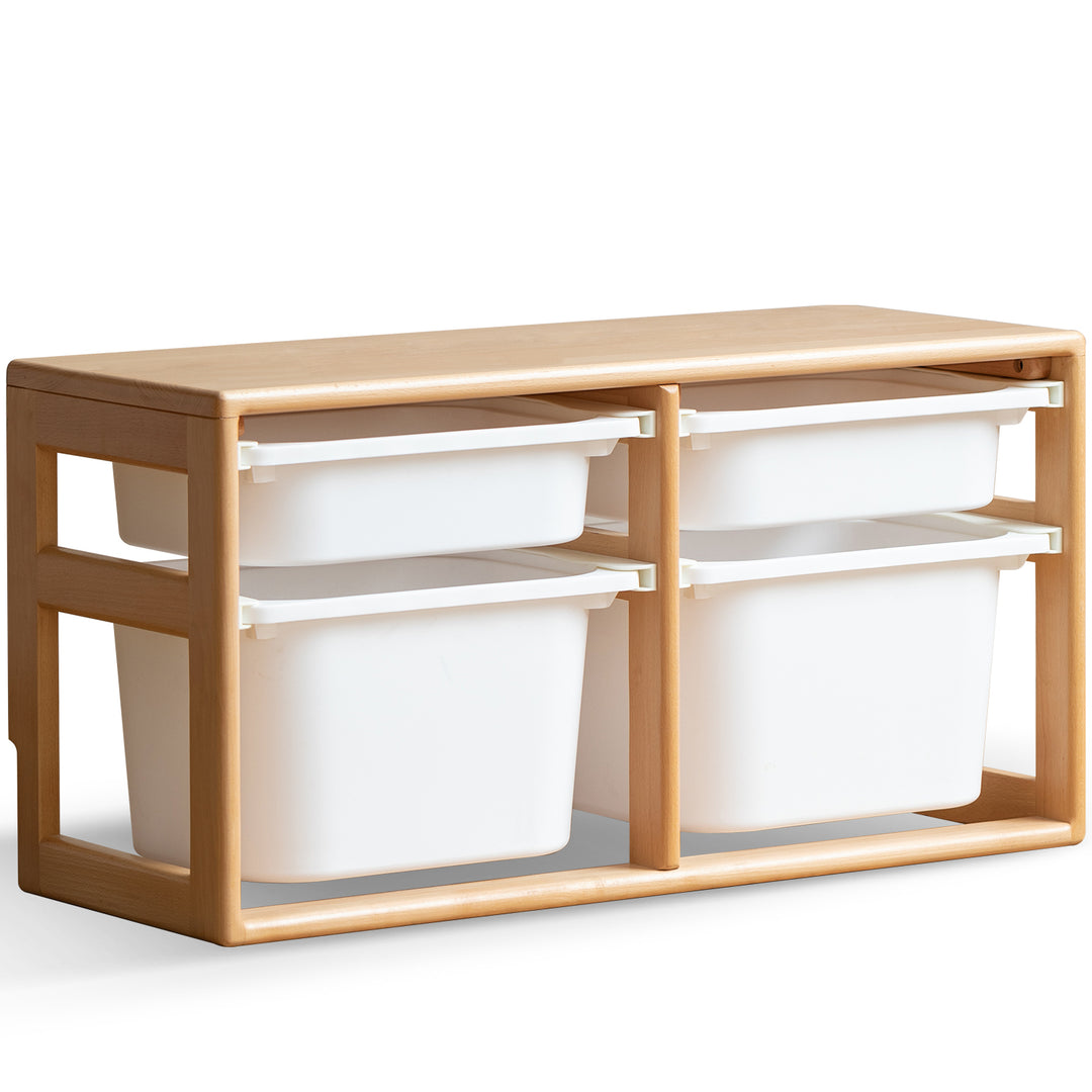 Scandinavian poplar wood kids storage drawer cabinet cubby detail 20.