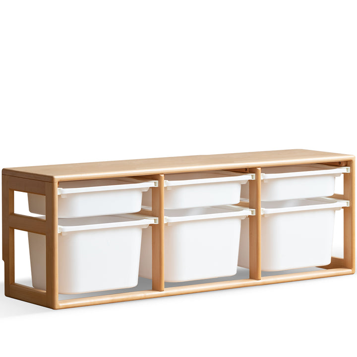 Scandinavian poplar wood kids storage drawer cabinet cubby detail 21.