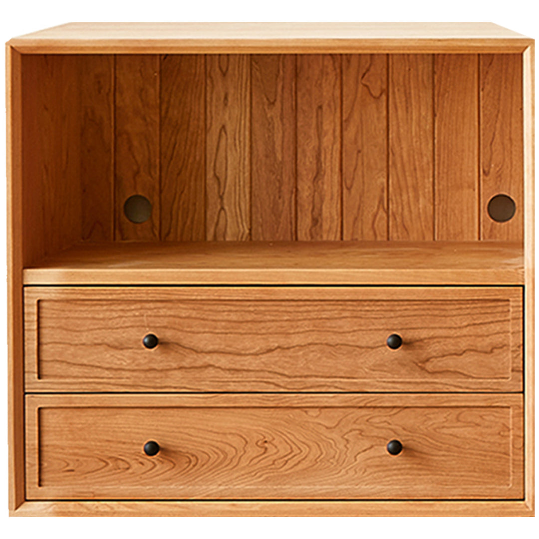 Scandinavian rattan cherry wood modular drawer cabinet stacko detail 17.