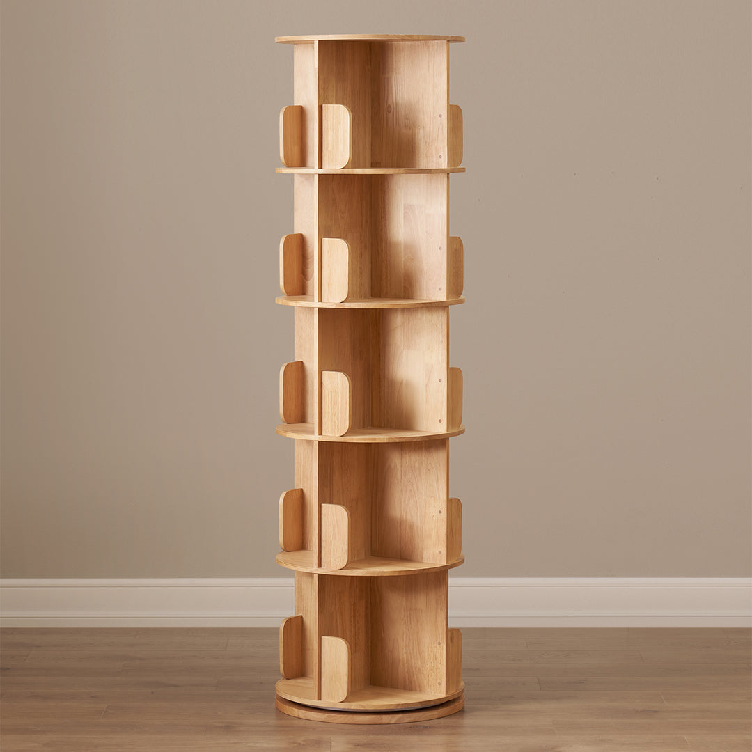 Scandinavian rubber wood revolving bookshelf ireland detail 7.