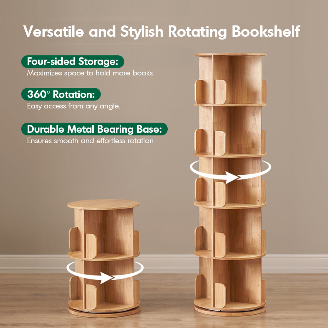 Scandinavian rubber wood revolving bookshelf ireland in real life style.