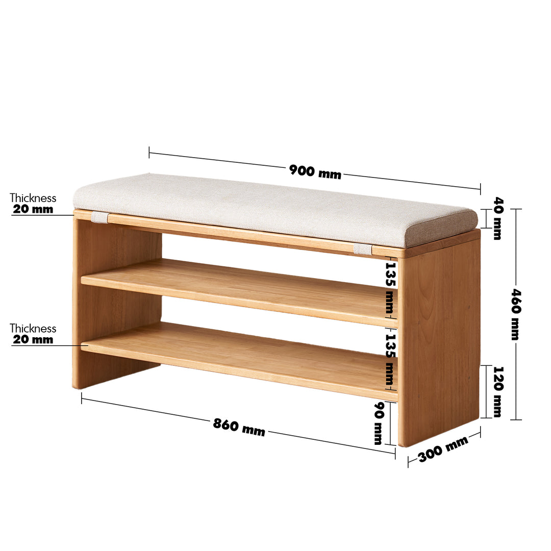 Scandinavian rubber wood shoe shelf footstool bench with cushion sit size charts.