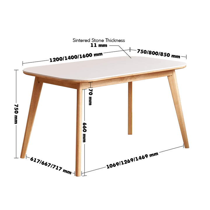 Scandinavian rubber wood sintered stone dining table terra size charts.