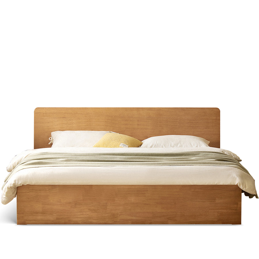 Scandinavian rubber wood storage bed base detail 12.