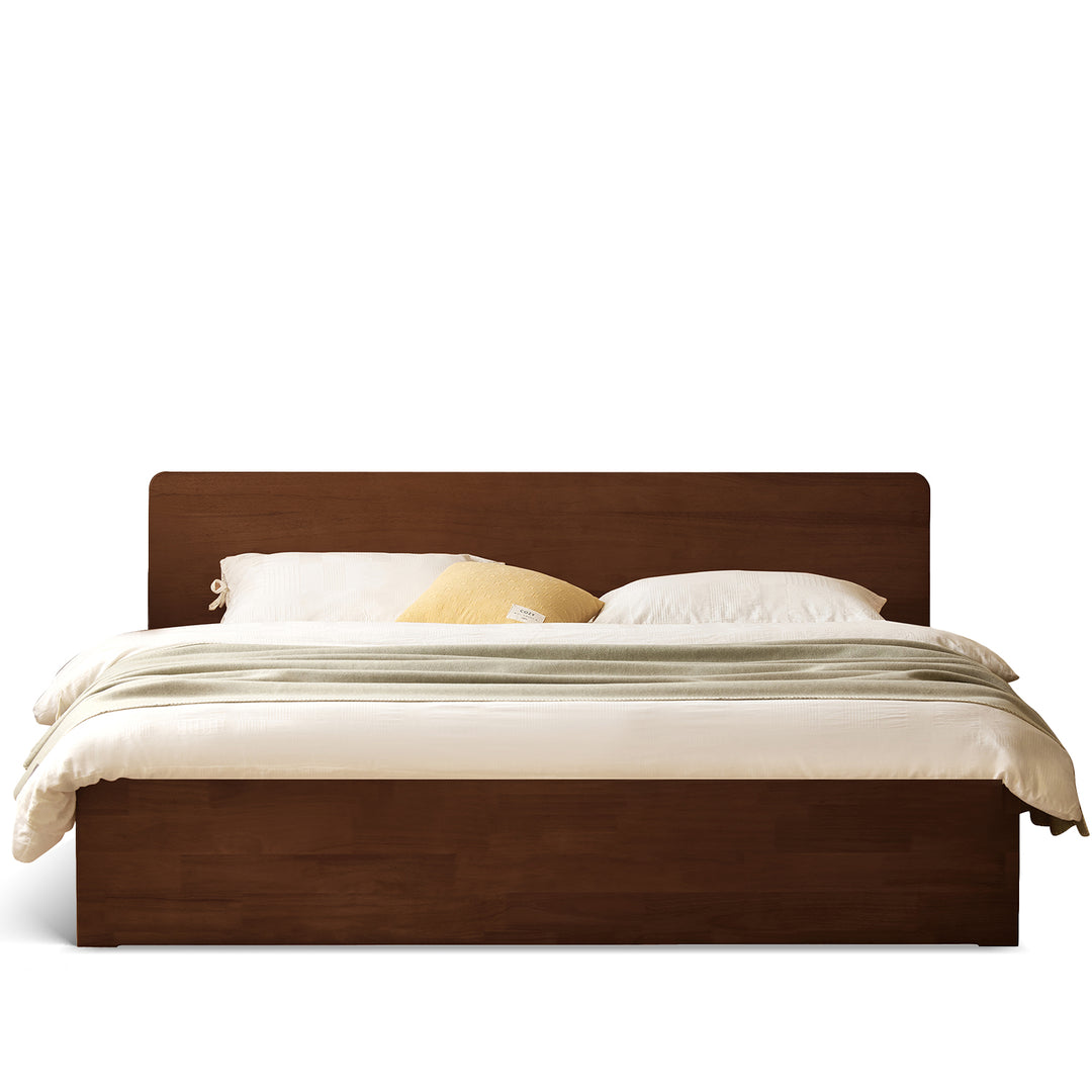 Scandinavian rubber wood storage bed base detail 13.