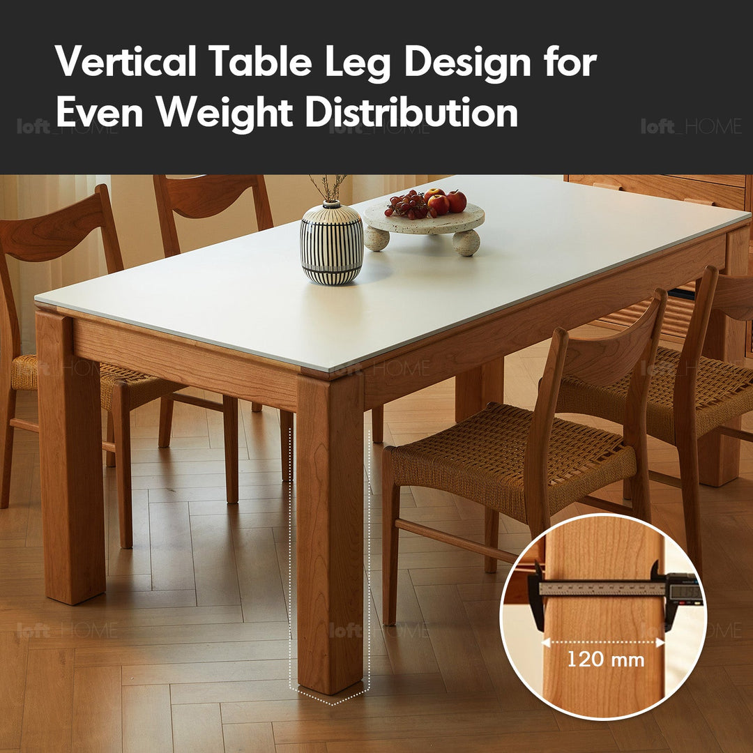 Scandinavian sintered stone dining table deft conceptual design.